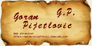 Goran Pijetlović vizit kartica